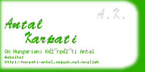 antal karpati business card